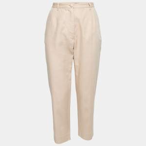 Pre Owned Dolce & Gabbana Beige Cotton Trouser M