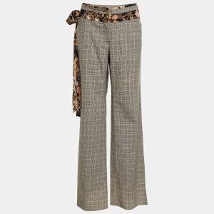 Pre Owned Dolce & Gabbana Beige Tartan Check Trousers L