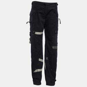 Pre Owned Dolce & Gabbana Black Cotton Cargo Pants L