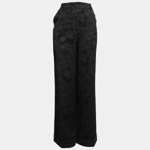 Pre Owned Dolce & Gabbana Black Brocade Trousers M
