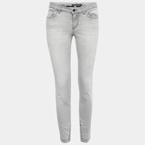 Pre Owned Dolce & Gabbana Light Grey Denim Pretty Jeans S Waist 30"   