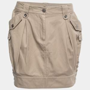Pre Owned Dolce & Gabbana Beige Cotton Pocket Detail Mini Balloon Skirt S