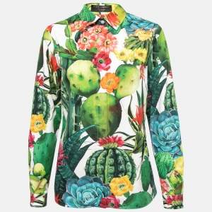 Pre Owned Dolce & Gabbana Multicolor Cactus Print Cotton Shirt M