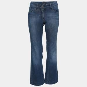 Pre Owned Dolce & Gabbana Navy Blue Denim Straight Leg Jeans M Waist 33" 