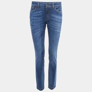Pre Owned Dolce & Gabbana Blue Denim Pretty Skinny Jeans M Waist 30"