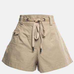 Dolce & Gabbana Beige Cotton Canvas High Waist Shorts M