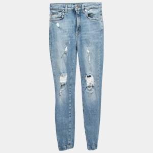 Dolce & Gabbana Blue Distressed Denim Audrey Skinny Jeans S Waist 25"