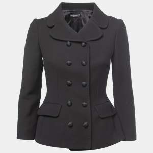 Pre Owned Dolce & Gabbana Black Wool Tailored Double-Breasted Blazer S