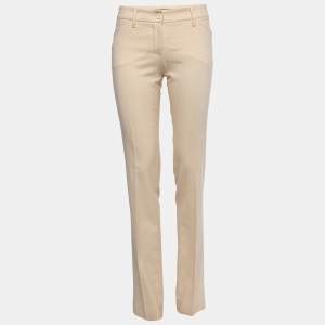 Dolce & Gabbana Cream Wool Slim Fit Trousers S