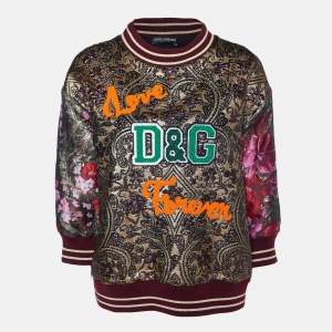 Pre Owned Dolce & Gabbana Multicolor Lurex Brocade Embellished Sweatshirt M