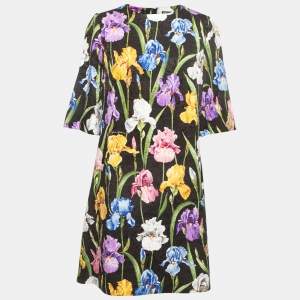Pre Owned Dolce & Gabbana Multicolor Floral Jacquard Short Shift Dress XL