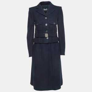 Dolce & Gabbana Navy Blue Wool Skirt Suit S