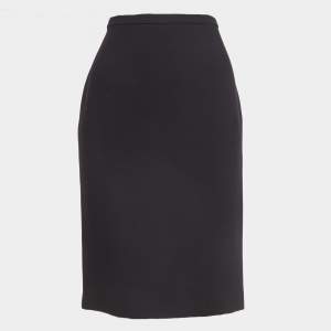 Pre Owned Dolce & Gabbana Vintage Black Crepe Pencil Skirt M