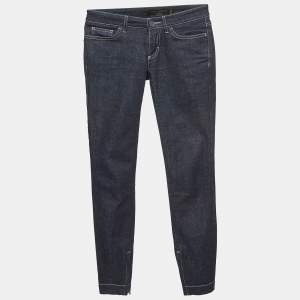Pre Owned Dolce & Gabbana Dark Blue Denim Skinny Pretty Jeans XS Waist 26"