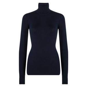 Pre Owned Dolce & Gabbana Navy Blue Ribbed Knit Turtleneck Sweater M