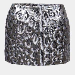 Pre Owned Dolce & Gabbana Metallic Animal Pattern Lurex Mini Skirt M