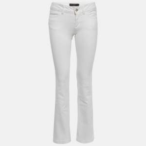 Pre Owned Dolce & Gabbana White Denim Flared Jeans S Waist 25"