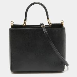 Dolce & Gabbana Black Leather Miss Sicily Shopper Tote