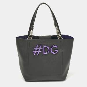 Dolce & Gabbana Black Leather Beatrice Tote