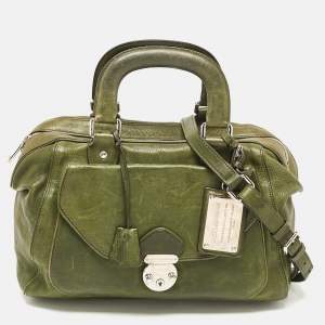 Dolce & Gabbana Olive Green Leather Miss Catch Satchel