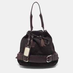 Dolce & Gabbana Choco Brown Alcantara Miss Loop Hobo