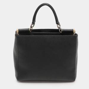 Dolce & Gabbana Black Leather Miss Sicily Tote