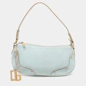 Dolce & Gabbana Turquoise Leather Shoulder Bag