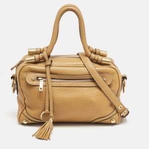 Dolce & Gabbana Tan Leather Tassel Satchel