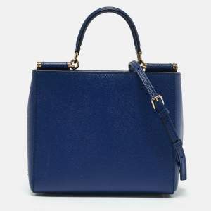 Dolce & Gabbana Blue Leather Small Miss Sicily Tote