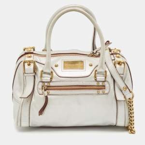 Dolce & Gabbana Metallic Grey Leather Miss Easy Way Satchel