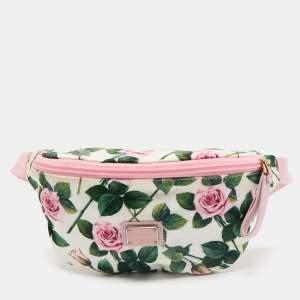 Dolce & Gabbana Pink Floral Print Nylon Belt Bag