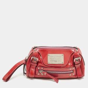 Dolce & Gabbana Red Patent Leather Miss Easy Way Wristlet Clutch