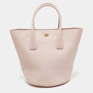 Dolce & Gabbana Pink Leather Miss Alma Bucket Tote