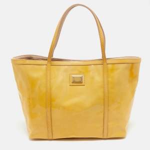 Dolce & Gabbana Yellow Patent Leather Miss Escape Tote