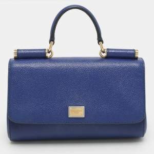Dolce & Gabbana Blue Leather Miss Sicily Crossbody Bag