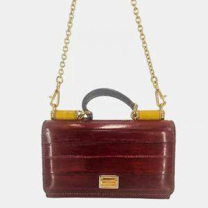 Dolce & Gabbana Miss Sicily Von Tricolor Eel Leather Smartphone Bag