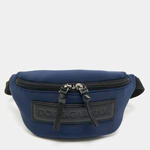 Dolce & Gabbana Bambino Navy Blue Neoprene Logo Belt Bag