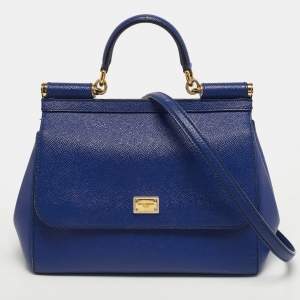 مملوكة مسبقًا Dolce & Gabbana Miss Sicily Medium Blue Leather Top Handle Bag