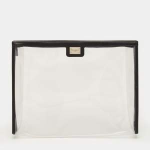 Pre Owned حقيبة سفر دولتشي أند غابانا بي في سي وجلد شفافة/سوداء