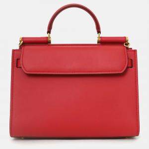 Pre Owned Dolce & Gabbana Red Leather Sicily Bag