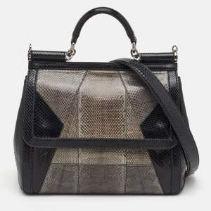 Pre Owned حقيبة دولتشي أند غابانا يد علوية ميس سيسيلي كبيرة متعددة الألوان بلوك أفعى