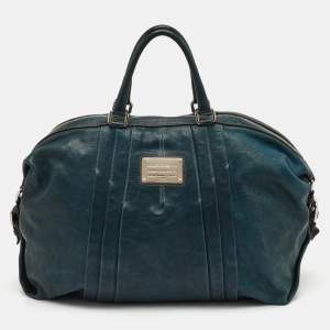 مملوكة مسبقًا Dolce & Gabbana Miss Urbanette Dark Teal Green Leather Zip Satchel