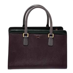 مملوكة مسبقًا Dolce & Gabbana Multicolor Leather and Lizard Embossed Leather Tote