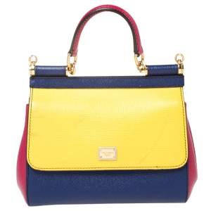 Pre Owned Dolce and Gabbana Multicolor Leather Small Miss Sicily Top Handle Bag