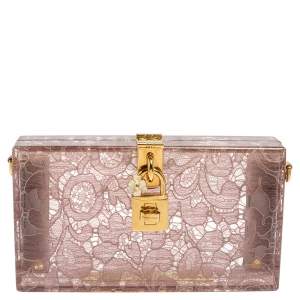 مملوكة مسبقًا Dolce & Gabbana Pink Acrylic Lace Dolce Box Bag