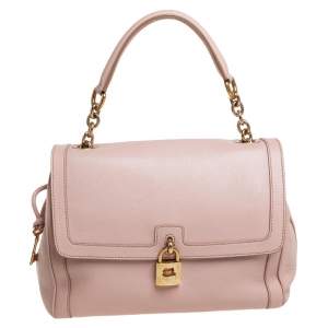Dolce & Gabbana Pink Leather Large Miss Bonita Top Handle Bag