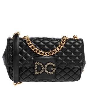 مملوكة مسبقًا Dolce & Gabbana Black Quilted Leather DG Millennials Shoulder Bag