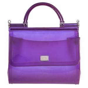 مملوكة مسبقًا Dolce & Gabbana Purple PVC Medium Miss Sicily Top Handle Bag