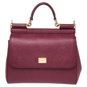 مملوكة مسبقًا Dolce & Gabbana Fuchsia Leather Medium Miss Sicily Top Handle Bag