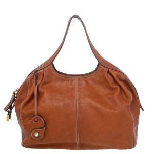 مملوكة مسبقًا Dolce & Gabbana Brown Leather Zip Tote